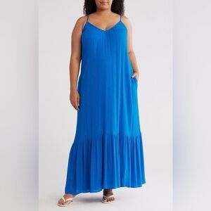 Melrose and Market Ruffle Hem Gauze Maxi Slipdress